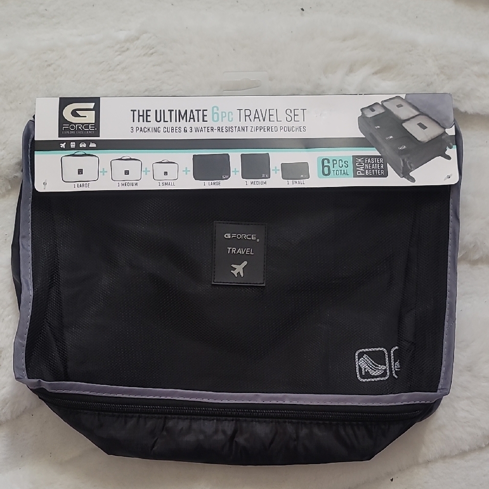 G-Force Black Ultimate 6 Piece Packing Travel Set